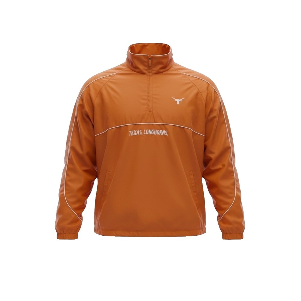 Red Oak Texas Longhorns Pullover Windbreaker Jacket Men's XL Orange White